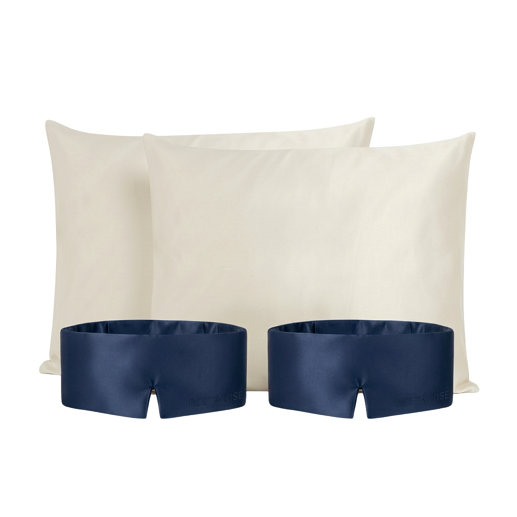 Set • 2 Fundas Niebla Andina + 2 Antifaces Mar Profundo