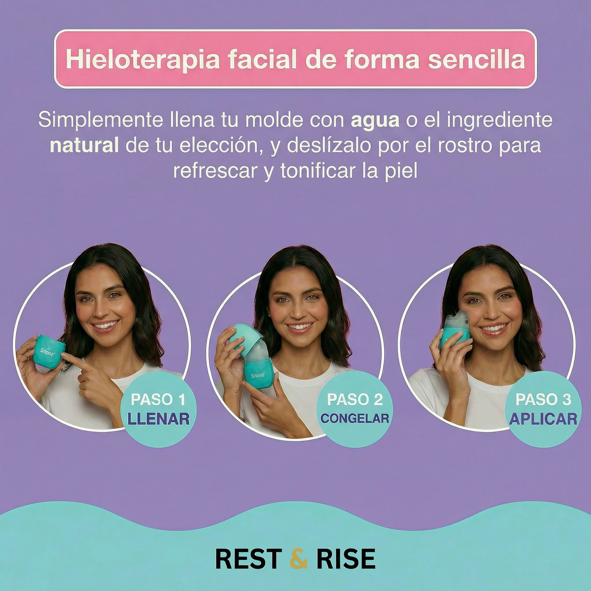 Molde De Hielo Facial Con Forma Gua Sha Masajeador Skincare - Calipso