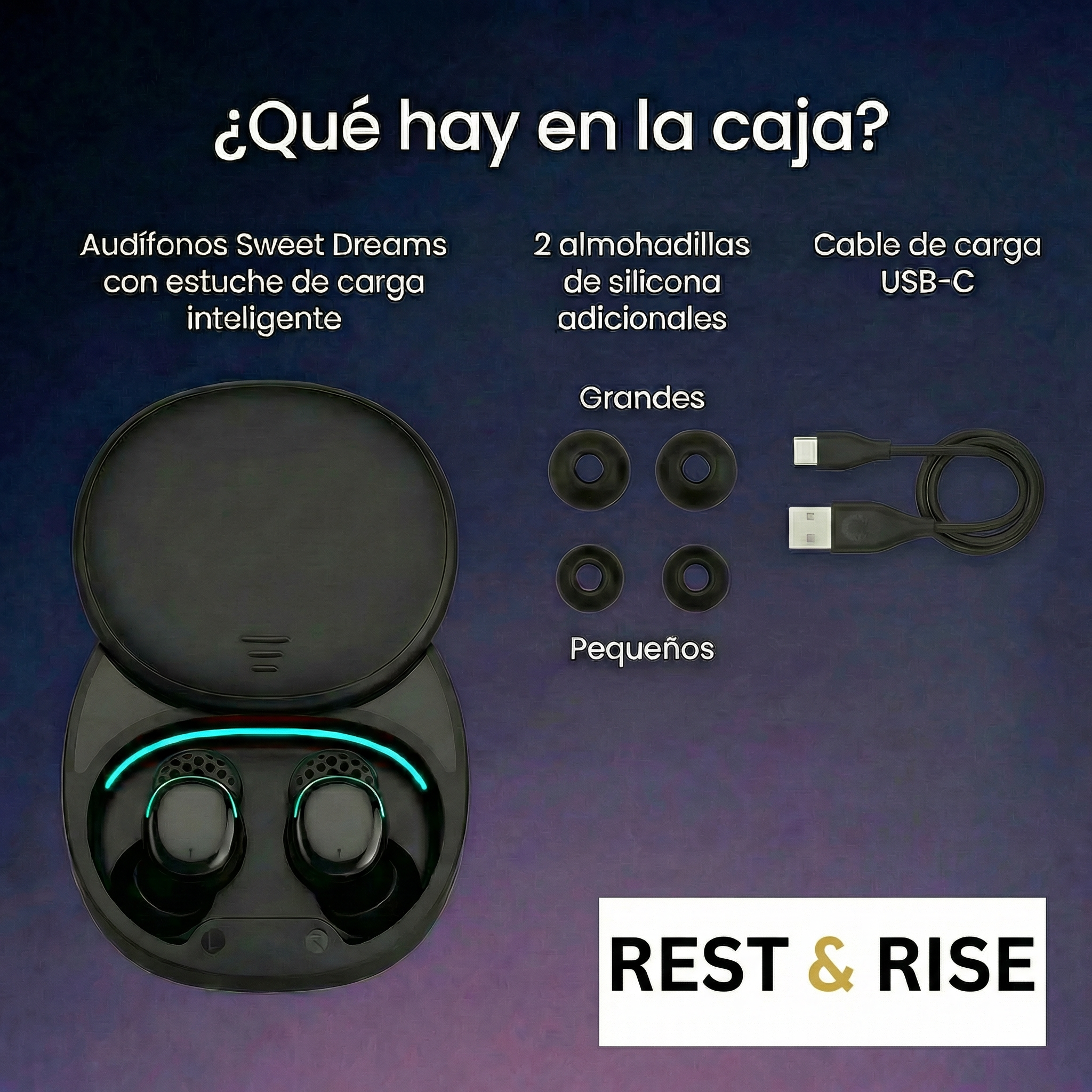 Audífonos Sweet Dreams para dormir de lado - Negro