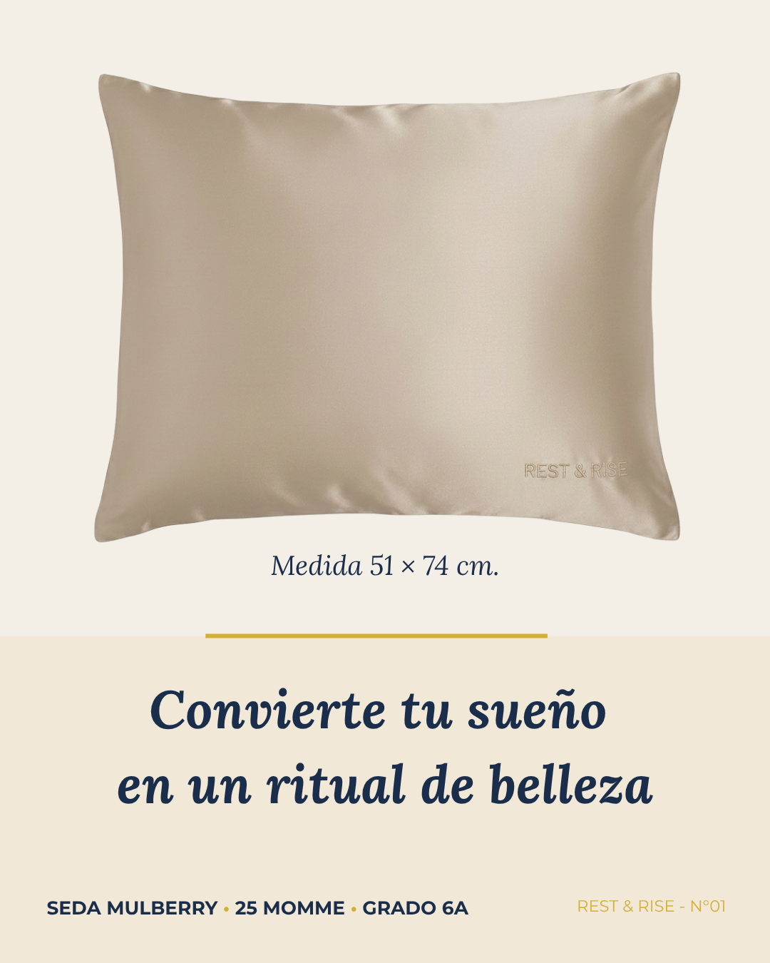 Funda de Seda Premium para Almohada • Arena del Desierto