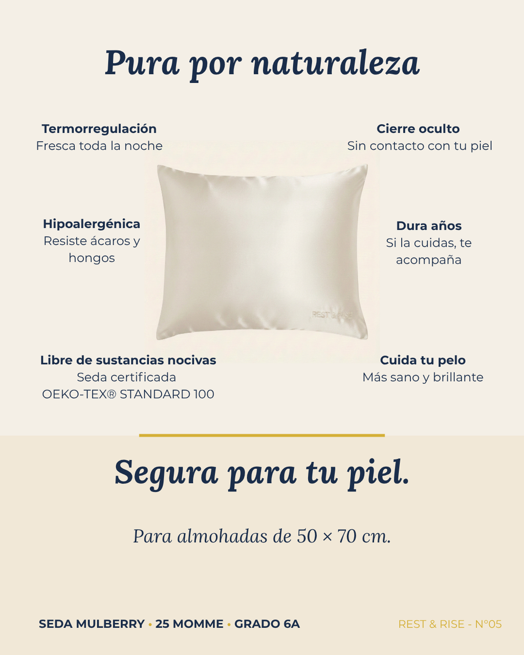 Funda de Seda Premium para Almohada • Niebla Andina