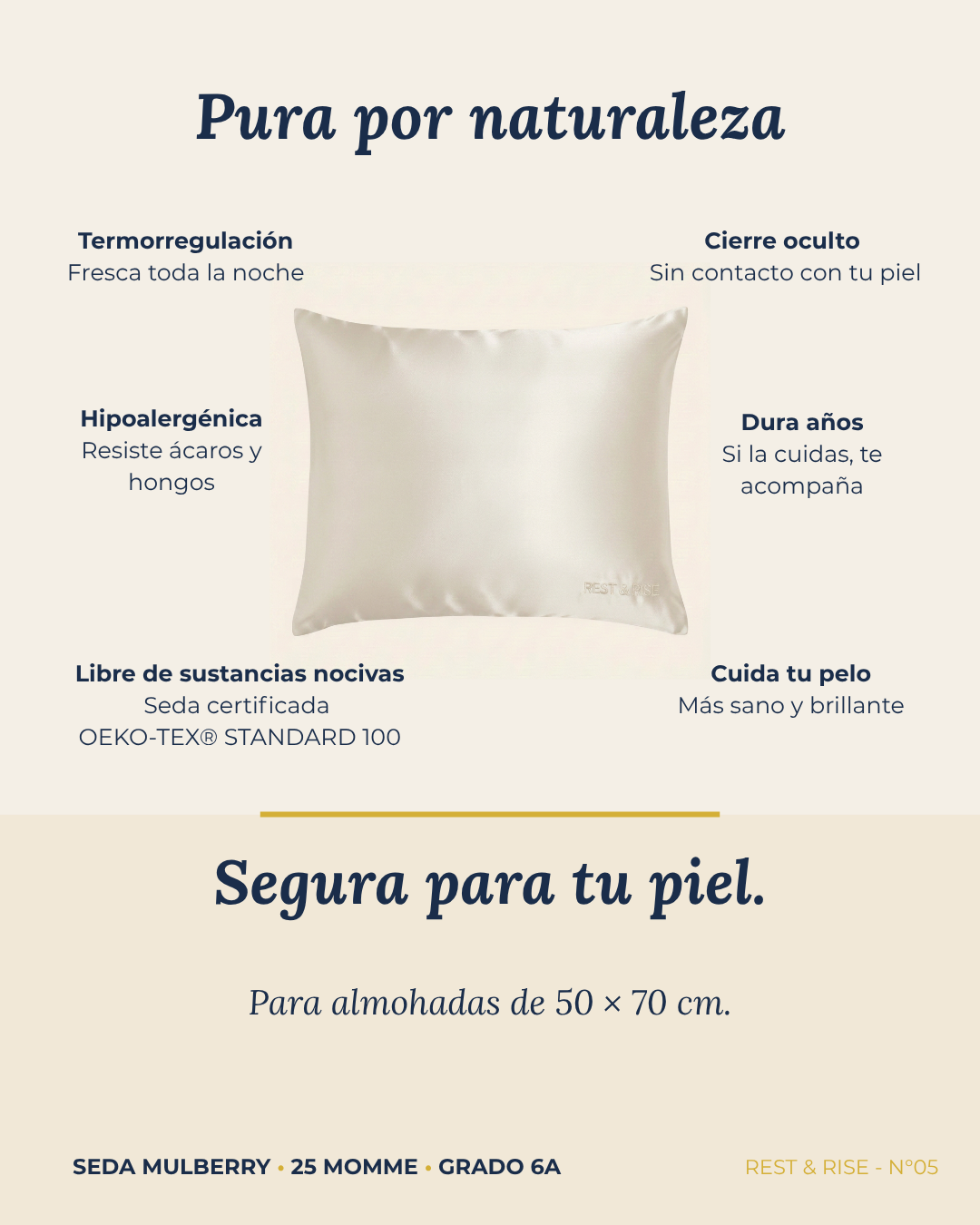 Funda de Seda Premium para Almohada • Niebla Andina