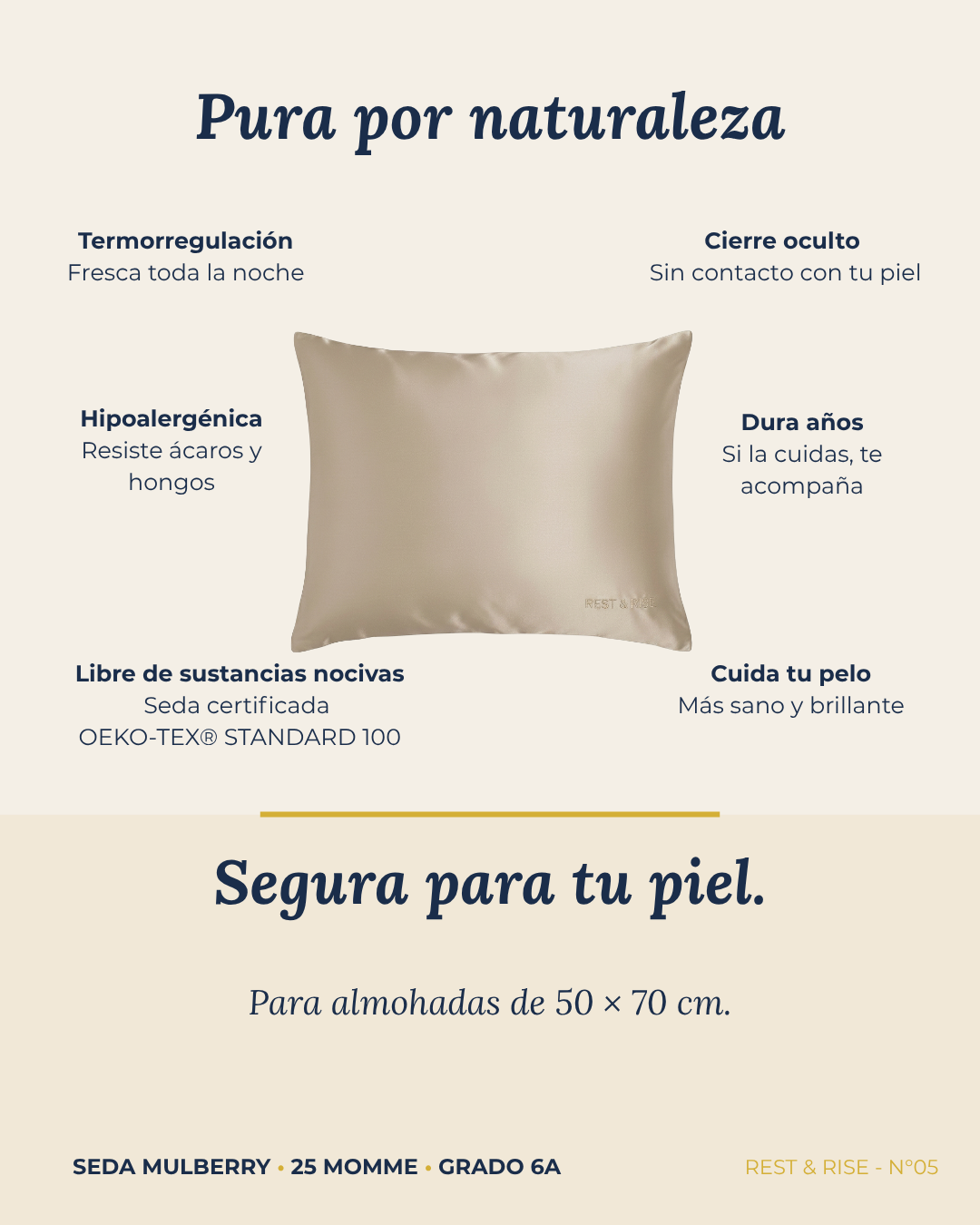Funda de Seda Premium para Almohada • Arena del Desierto