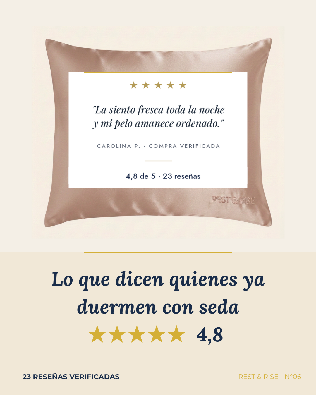 Reseña de una clienta sobre la funda de seda Aurora Austral.