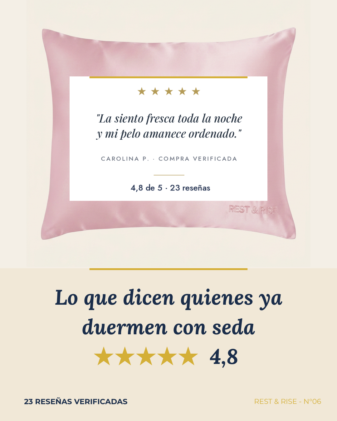 Reseña de una clienta sobre la funda de seda Rosa Atardecer.