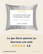 Reseña de una clienta sobre la funda de seda Espejo del Salar.