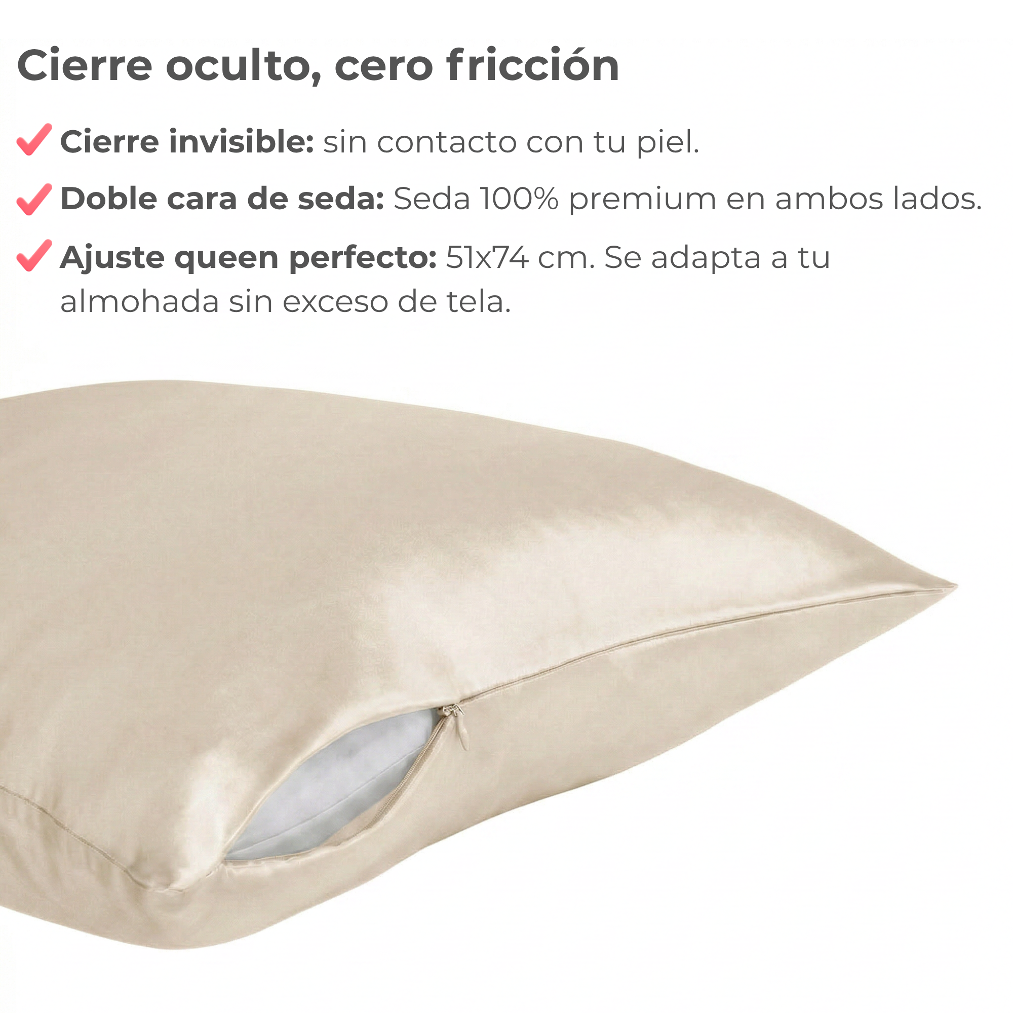 Funda de Seda Premium para Almohada • Arena del Desierto