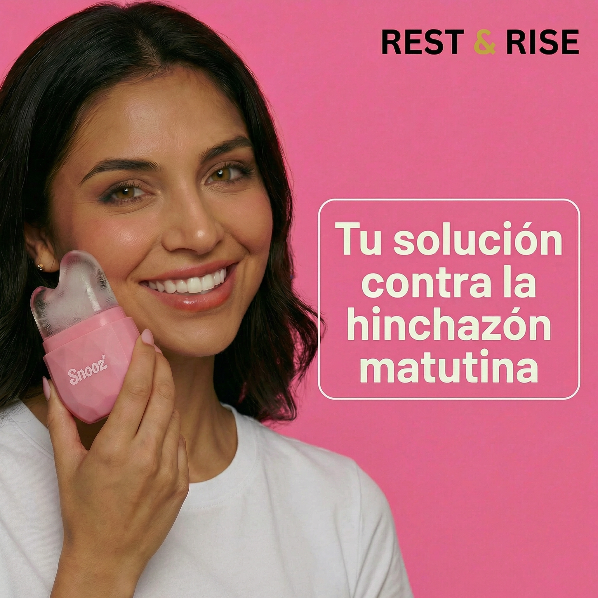 Molde De Hielo Facial Con Forma Gua Sha Masajeador Skincare - Rosado