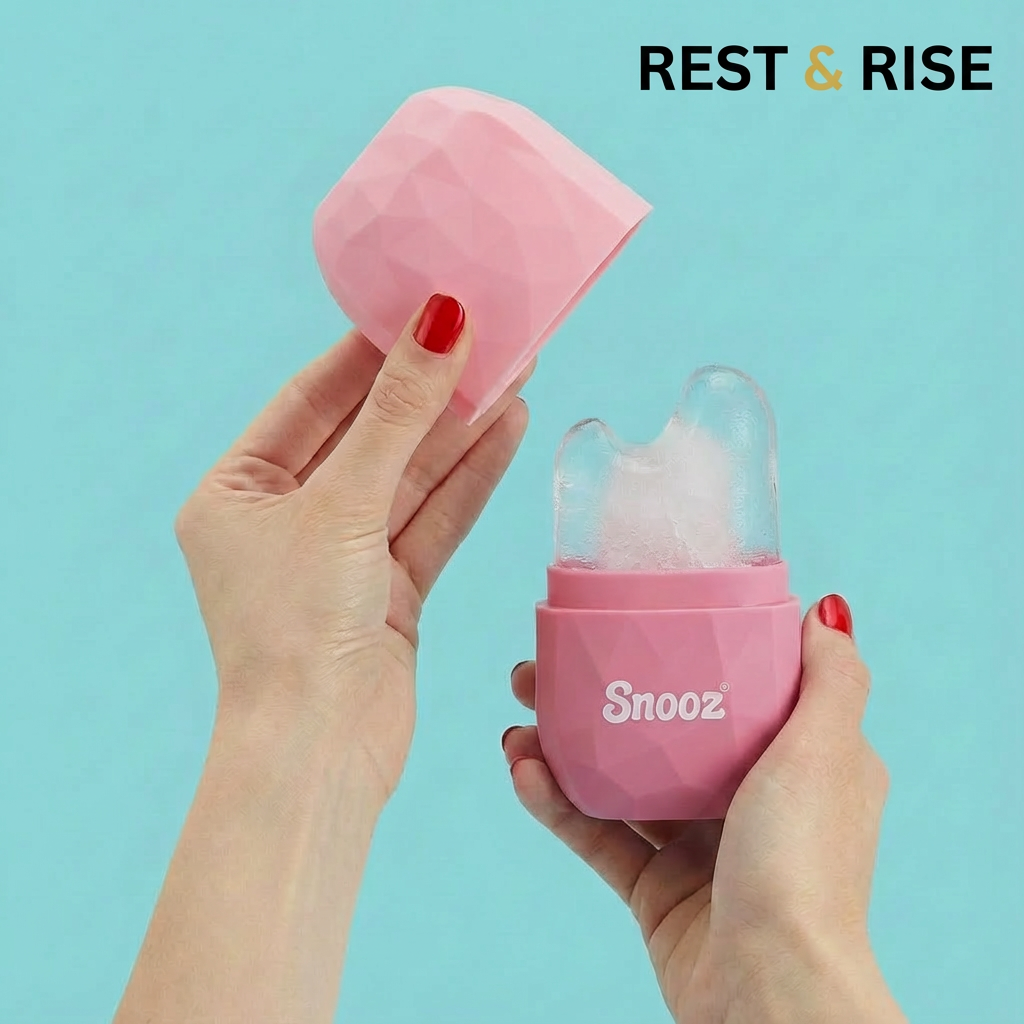 Molde De Hielo Facial Con Forma Gua Sha Masajeador Skincare - Rosado