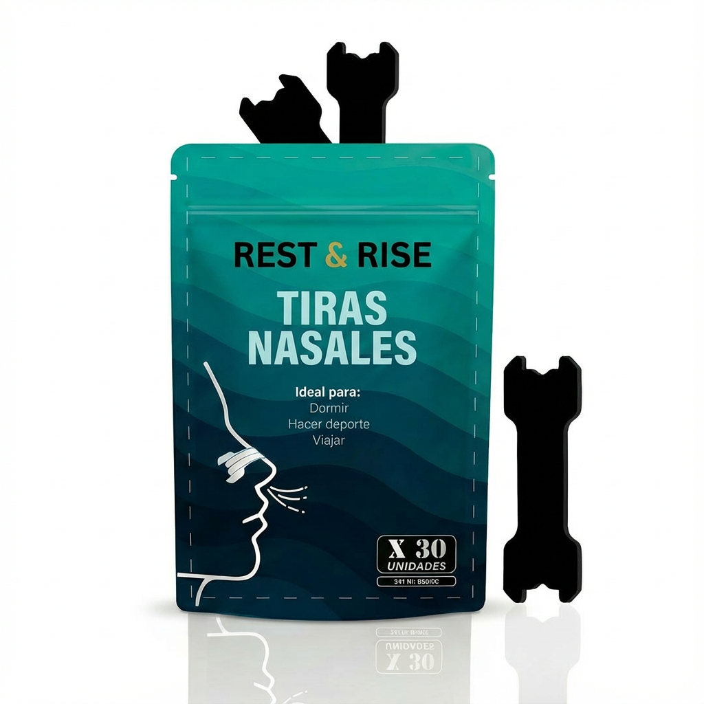 Tiras Nasales Antironquidos Rest & Rise – Pack 30u para Sueño y Deporte